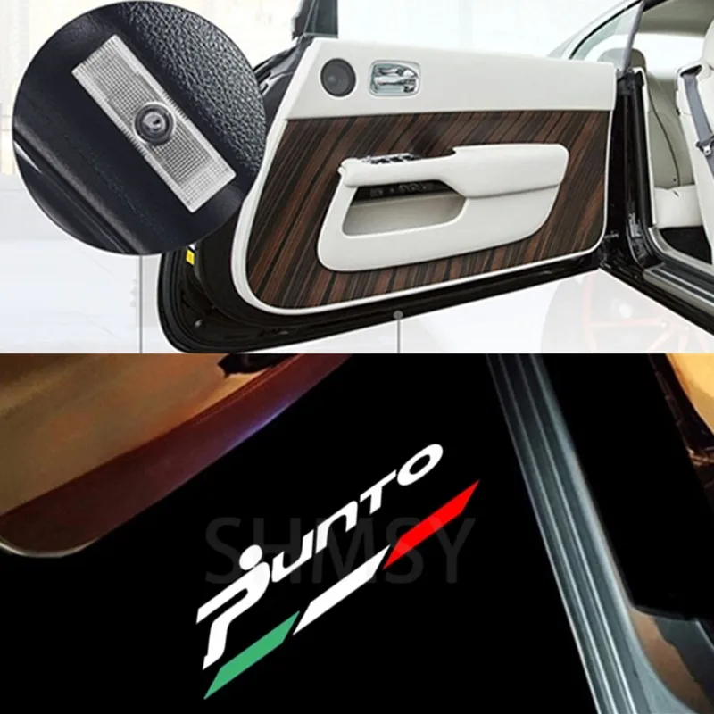 

2 шт. светодиодный сигнальный светильник для дверей автомобиля, проектор, призрачная тень, лампы, аксессуары для Fiat Grande Punto 2005-2009 2012 2013-2018