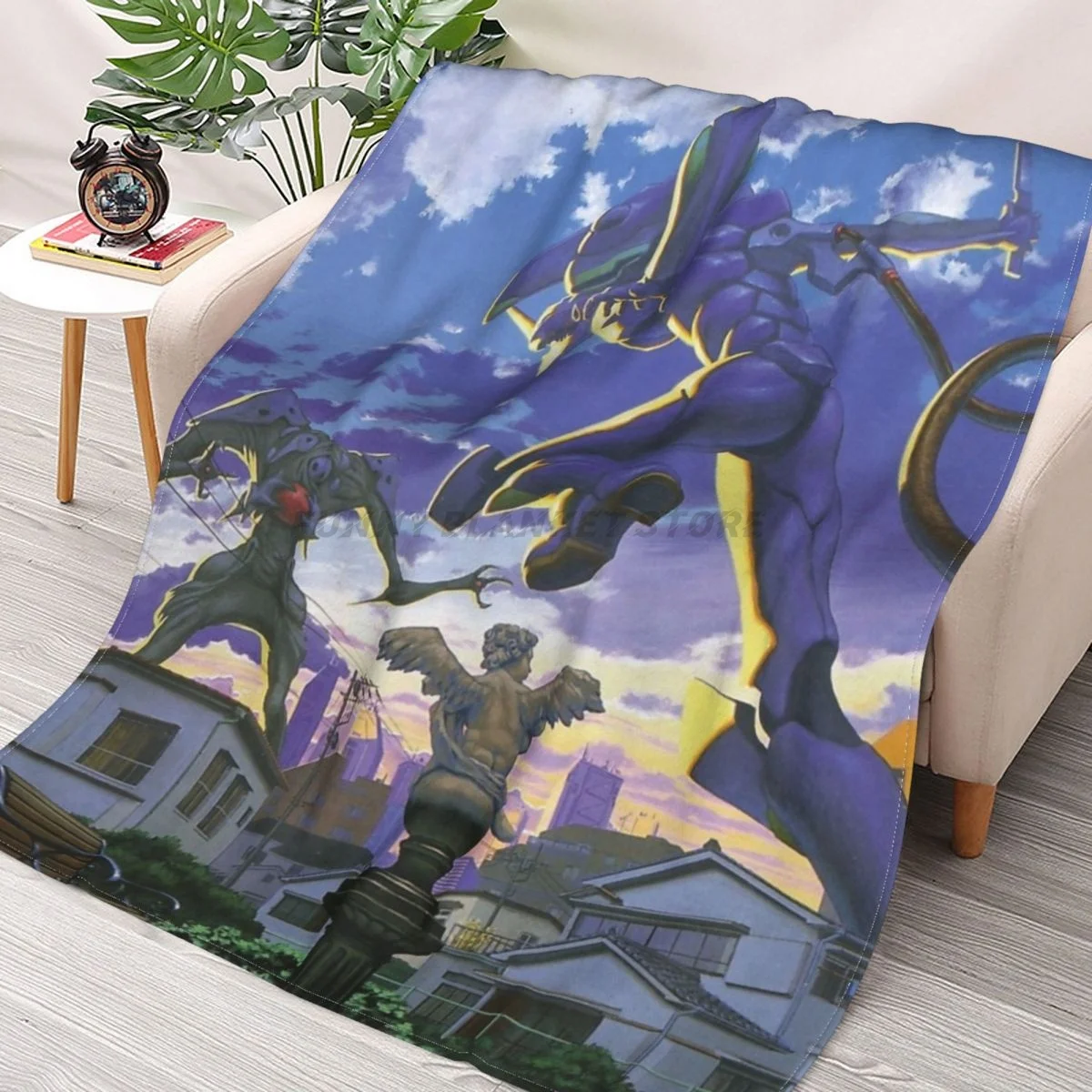 

Фланелевое ультра-мягкое теплое одеяло для пикника с коллажем angelion Unit 1 Angel Battle, покрывало на кровать