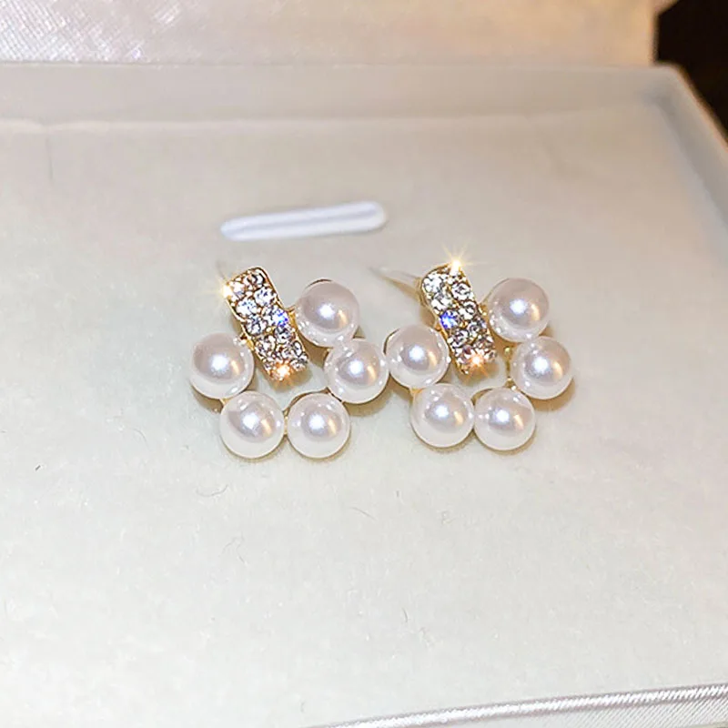 

CHAIRYEE New Pearl Stud Stud Earrings Upscale 925 Silver Needle AAA Zircon Luxury Jewelry for Women Brincos Pendientes Bijoux