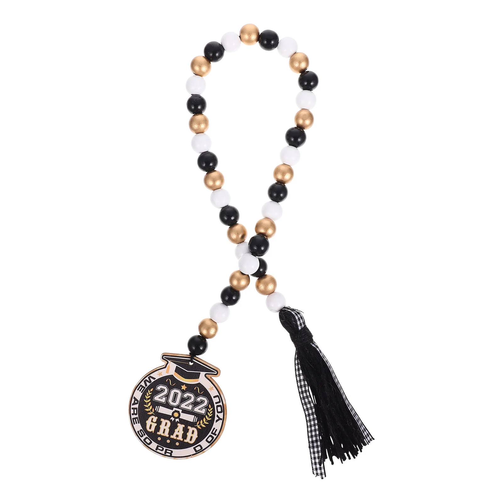 

Wooden Beads String Decor Delicate Wood Beads String Tassel Pendants for Graduation Party