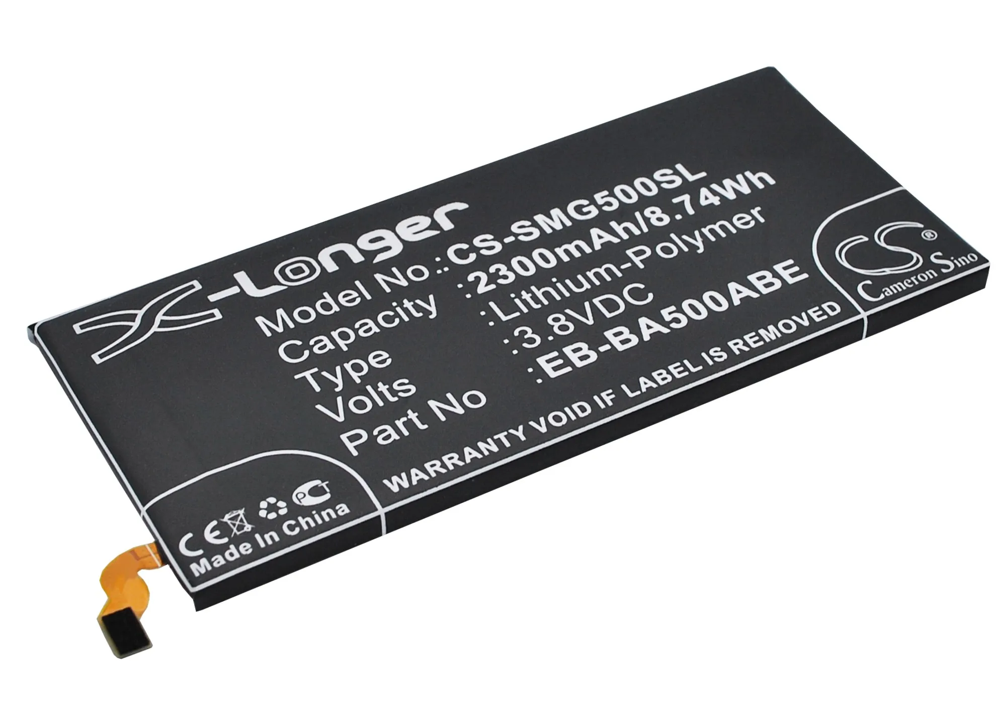 Аккумулятор Cameron Sino 2300 мАч EB-BA500ABE для Samsung Galaxy A5 SM-A5000 A500F A500G A500H A500K A500L A500M A500S A500X A500Y