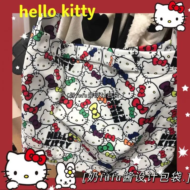

Милый Sanrio Kawaii, сумка-мессенджер Hello Kitty, Детская сумка большой вместимости, милый подарок для девочки, рождественский подарок для детей