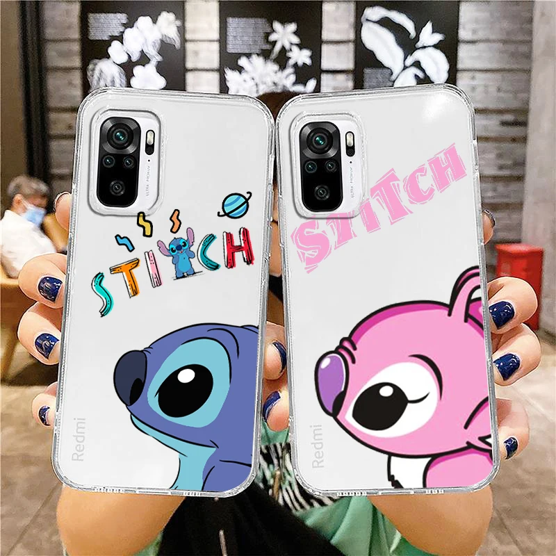 

Transparent Phone Case For Xiaomi Redmi Note 12 11E 11S 11 11T 10 10S 9 9T 9S 8T Pro Plus 5G Disney Lilo Baby Stitch Cute Cover