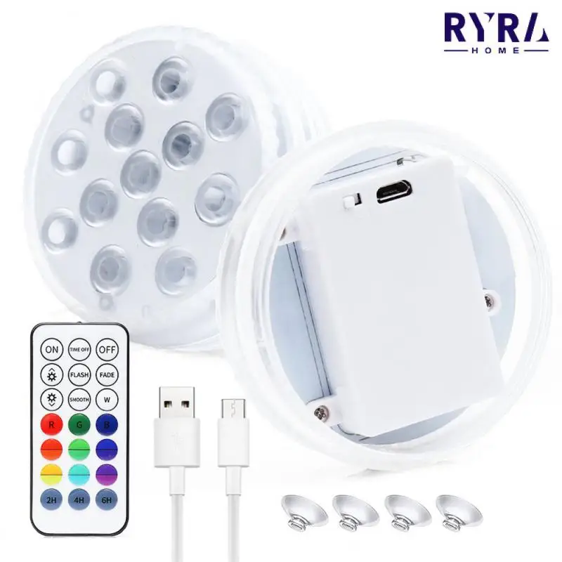 

13 светодиодных прожекторов для подводного бассейна RGB Изменение цвета IP68 с пультом дистанционного управления бассейн Сад Водонепроницаема...