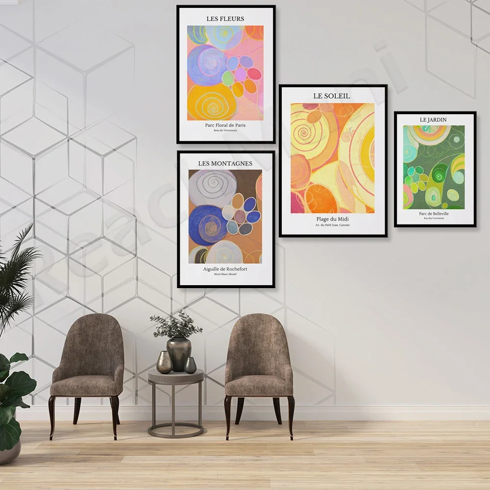 Французский цветочный рынок лилии подсолнухи принты Hilma Af Klint цветочного рынка в