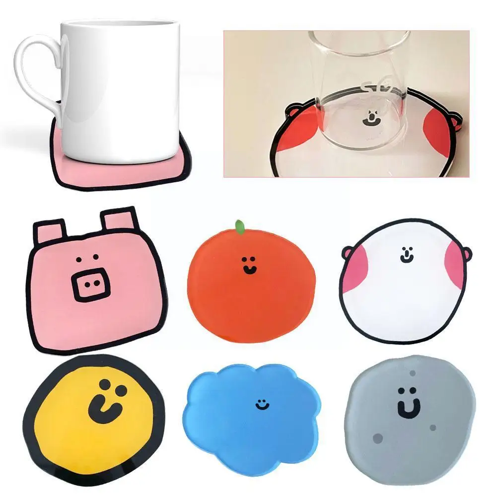 

Cartoon Cup Pad Acrylic Coaster Desktop Heat Resistant Bottle Mug Placemat Mat Coasters Insulation Cute Table Heat R3q1