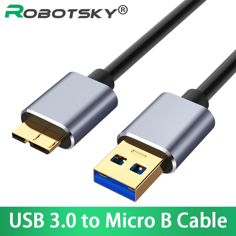 

USB 3.0 Cable Fast Speed USB Type A Micro B Data Sync Cable Code for External Hard Drive Disk HDD Samsung S5 Note 3