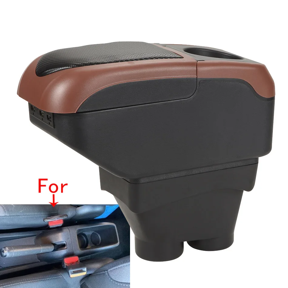 

For Peugeot 208 Armrest Box 2012-2018 Armrest Car Storage Box Car Accessories Retrofit Parts Water Cup Mouth Hidden Phone Holder