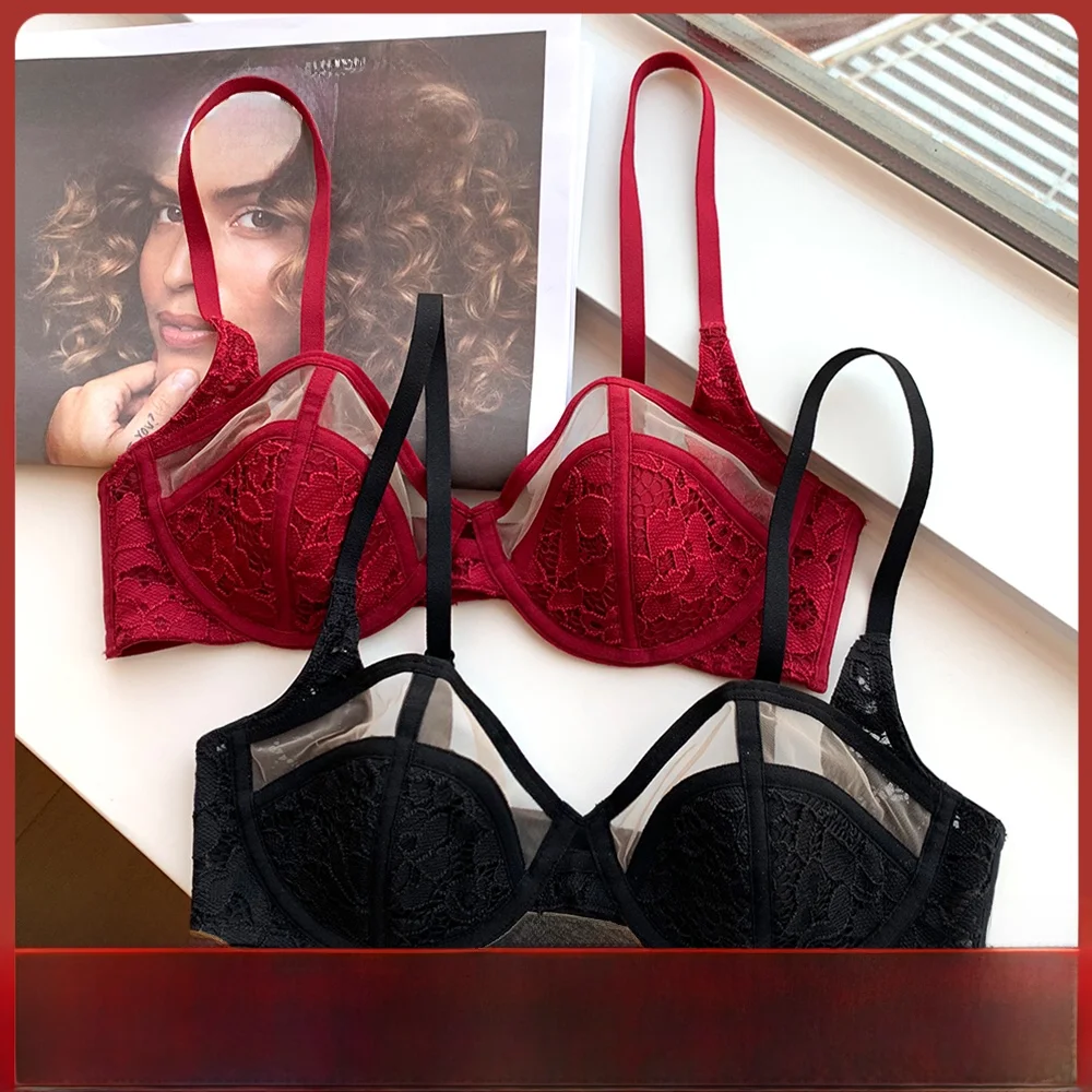 Сексуальное женское нижнее белье кружевное с получашкой маленьким бюстом и