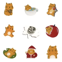 acrylic lapel pins epoxy cute tiger shape lively animal cartoon pattern badges pins jewelry charm gifts creative jewelry flh251
