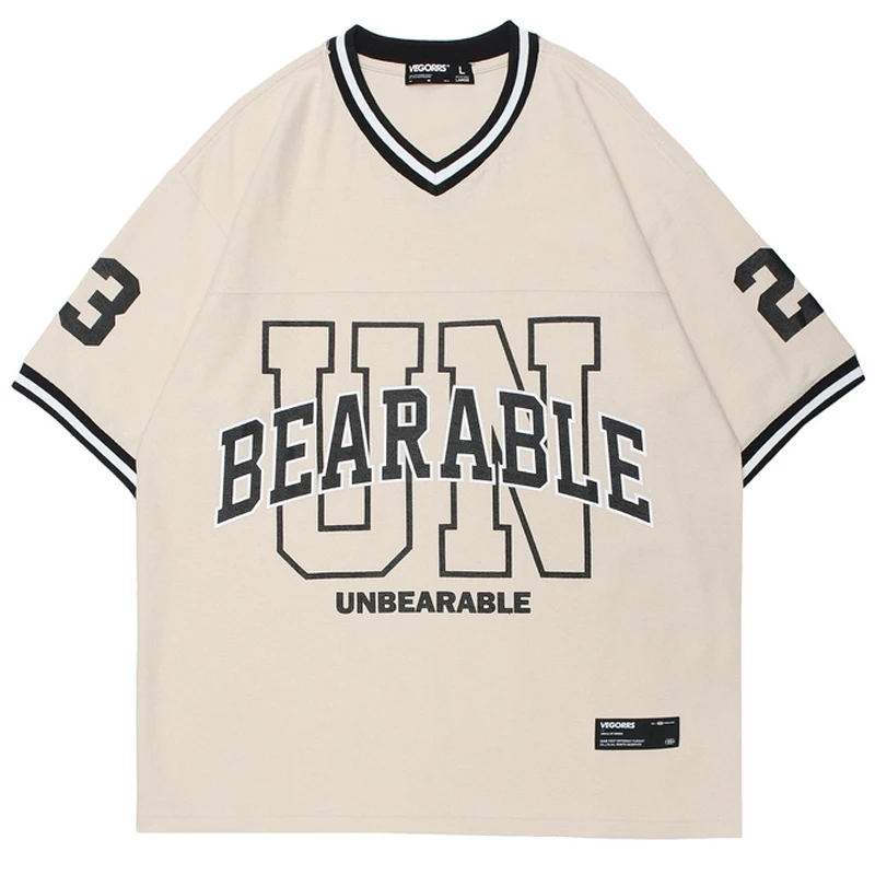 

Mens Letter Print T Shirt 2022 SS Unisex Short Sleeve Baseball t shirts Male Oversize Tee-shirt Male 100%Cotton V-neck Tops Tee