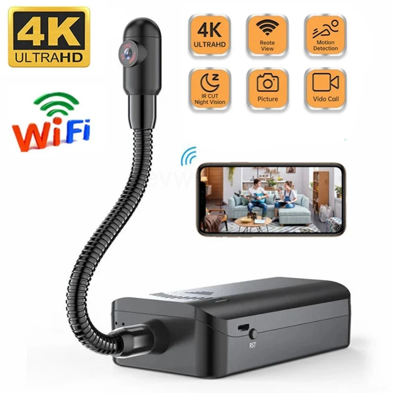 

Wifi Mini Camera 4K HFD DIY Remote Monitoring Secret Micro IP P2P CCTV SD Card Human Detection DV Security Protection Espia Cam