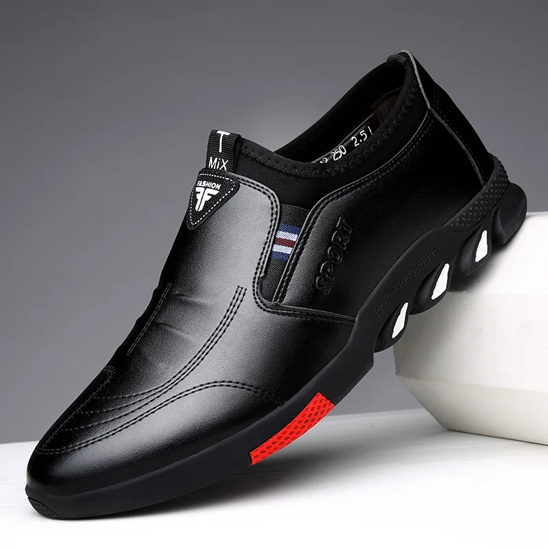 Nice Pop Leather Shoes Men's Leather Spring  Men's Business Casual Soft-Soled Non-Slip Breathable All-Match Footwear