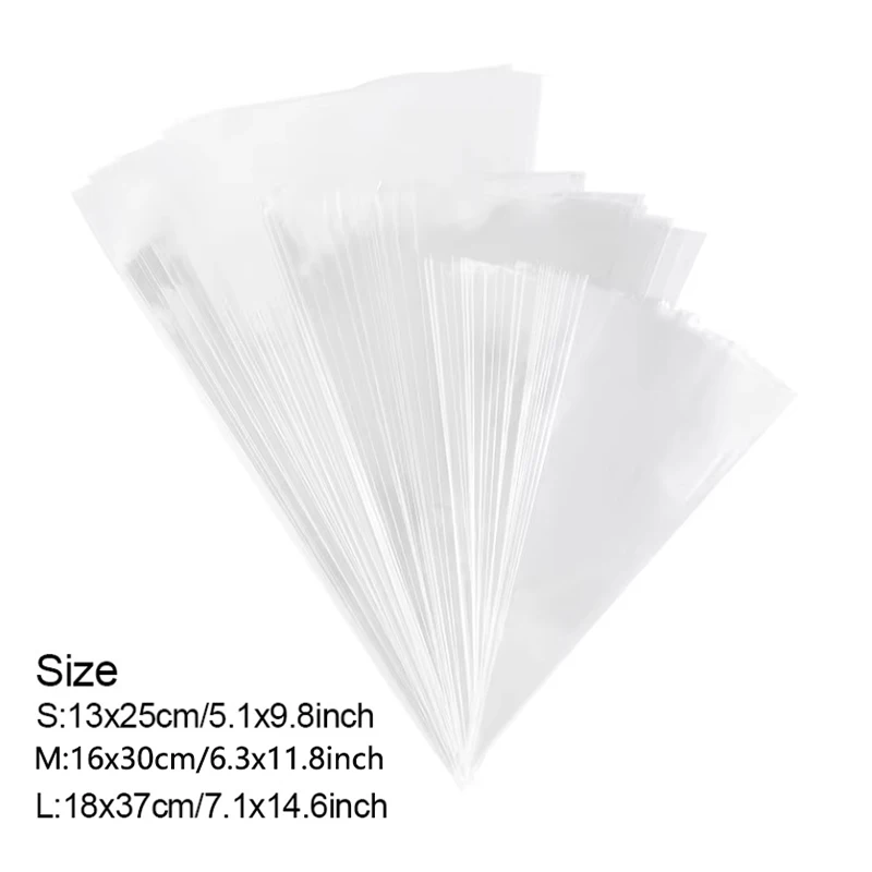 50 шт. прозрачные конусы сумки для хранения конфет и попкорна пластиковые