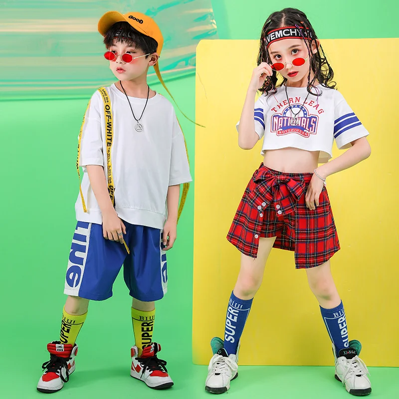 

Костюм для джазовых танцев, Детский костюм для уличных танцев в стиле хип-хоп для девочек и мальчиков, платье для выступлений в стиле хип-хоп...