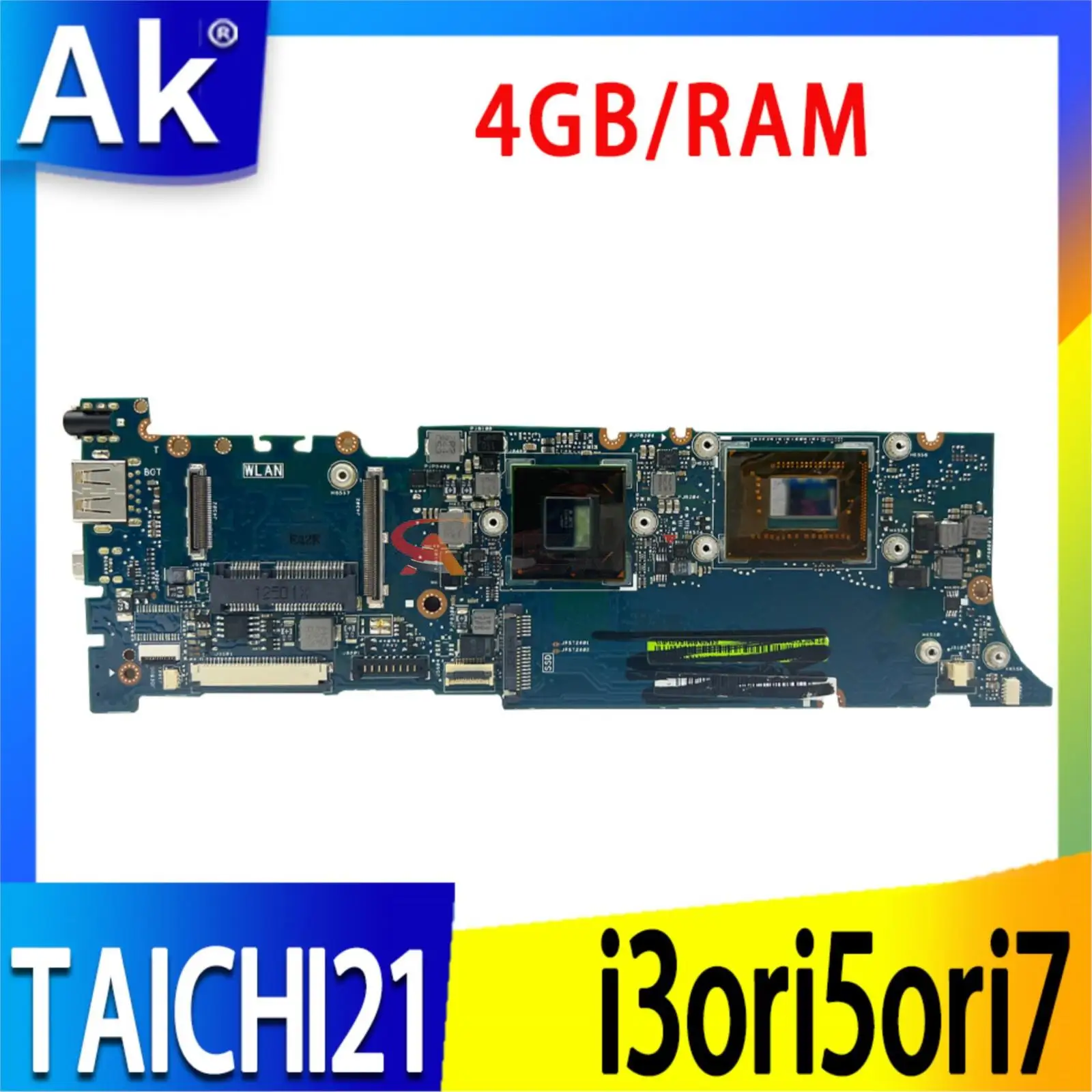 Ноутбук TAICHI21 Материнская плата ASUS TAICHI 21 материнская плата для ноутбука с I3-3217U I7-3537 процессор 4 Гб/ОЗУ