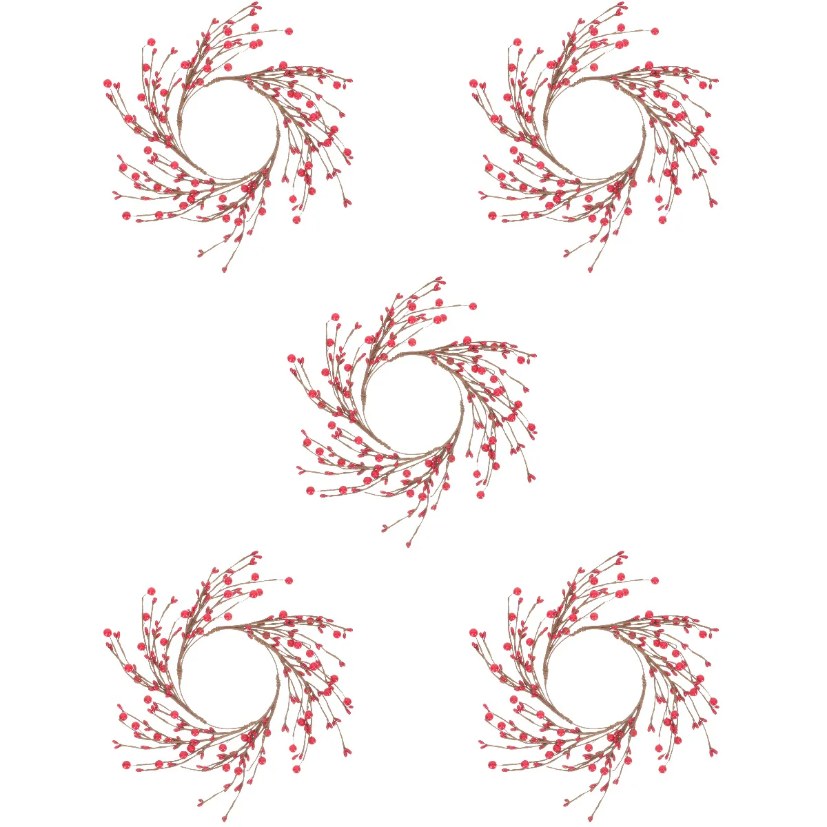 

5pcs Xmas Red Berries Wreath Door Garland Simulated Berries Wreath Door Decor