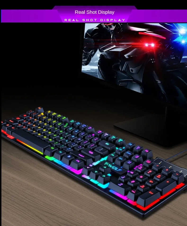 Русская версия проводная клавиатура для ПК Gamer с подсветкой компьютера