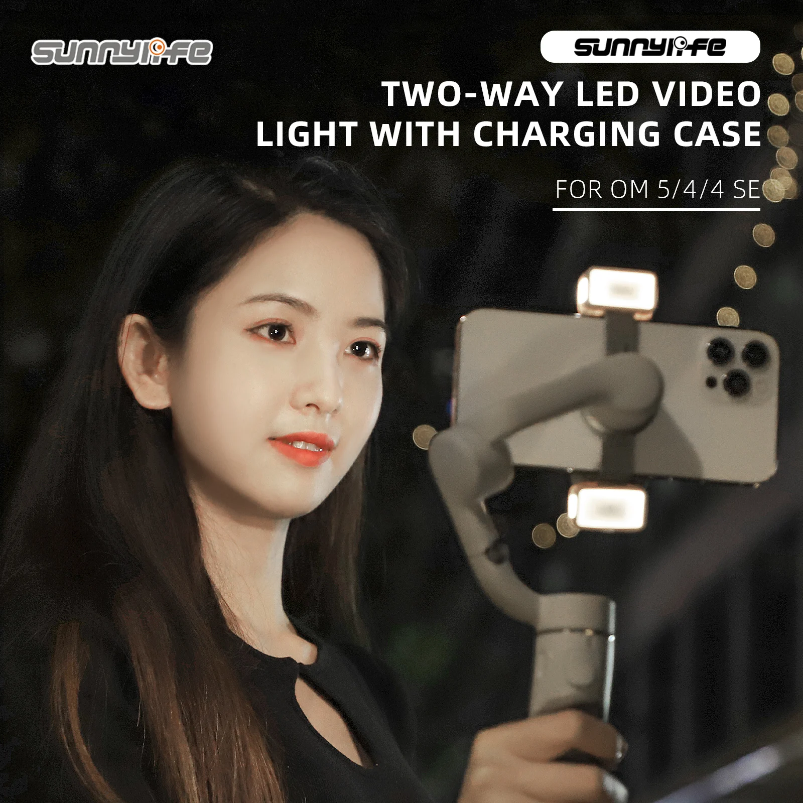 

LED Video Light with Charging Case Tri-color Dimmable Portable Fill Lamp Photography for OM 5/4/4 SE Accessories