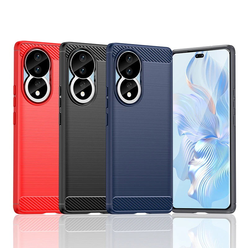 For Huawei Honor 80 Case Cover Honor 80 Pro 5G Capas New Carbon Fiber Phone Back Shockproof Bumper Soft TPU Cover For Honor 80