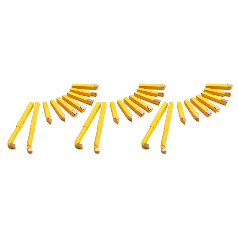 

27Pcs YW1 Carbide Brazed Tip Tipped Lathe Cutter Tools 8X8mm Shank High Hardness Turning Milling Welding Bit
