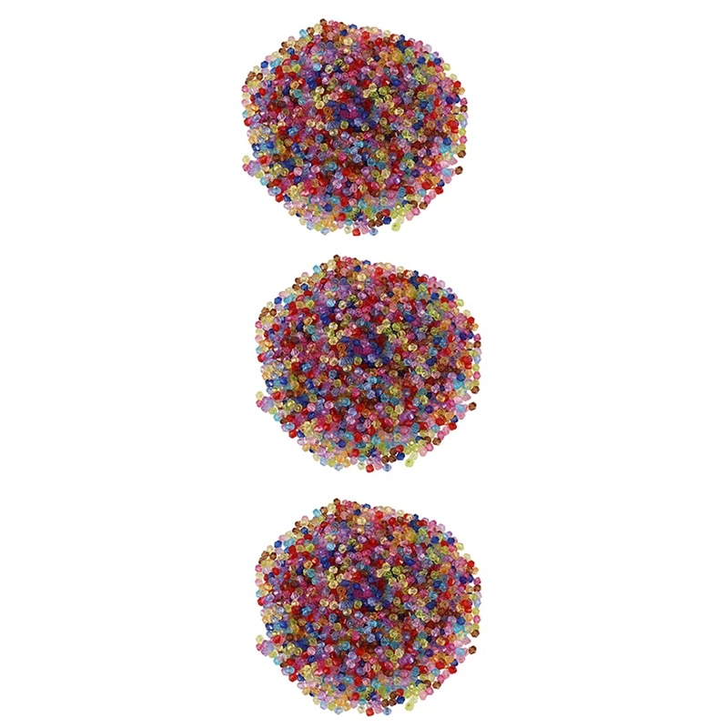 

6000 смешанные биконусные Акриловые Крошечные разделительные бусины 4x4 мм