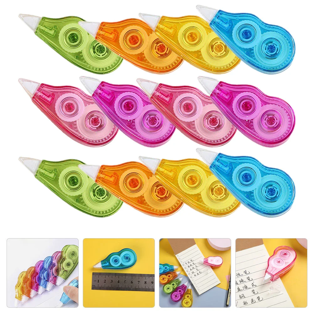 

12 Pcs Set Correction Tape Student Suit Kids White Out Pp Cute School Supplies Aesthetic Corrector Whiteout