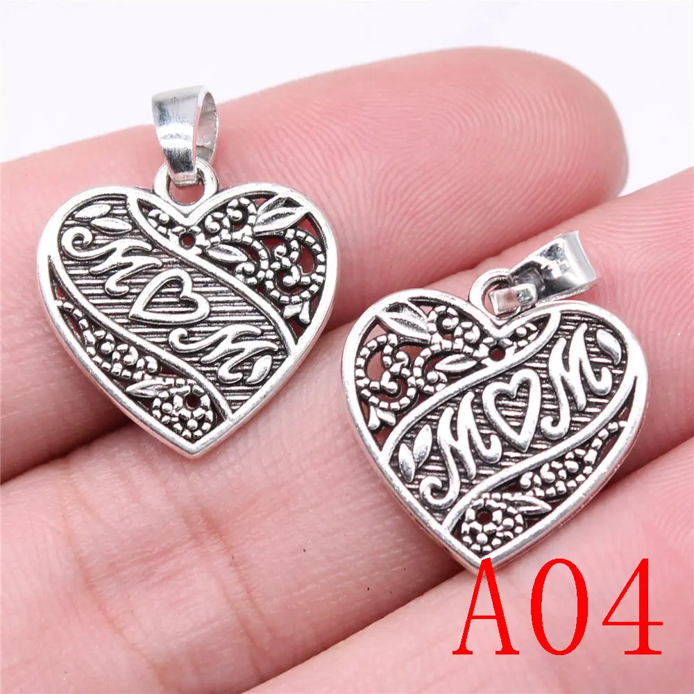 Family Heart Charm Pendant Jewelry Findings Components Handmade | Charms