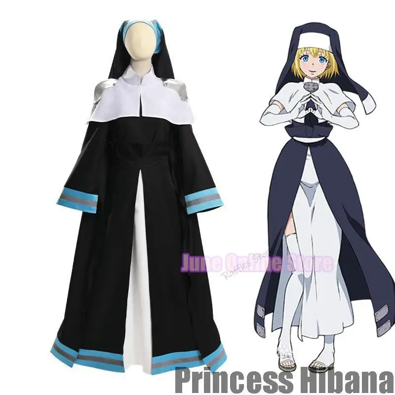 

Ene no Shouboutai Princess Hibana Cosplay Costume Enn Enn Alice Nun Cosplay Dress Cloak Scarf Halloween Uniform Outfit