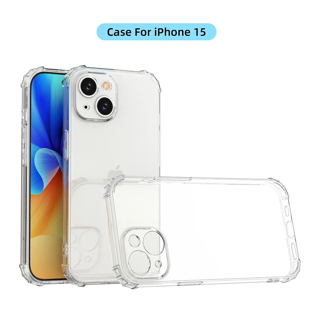 

Luxury Case For iPhone 15Pro 14 13mini 12 11 PRO MAX X XS XR 7 8Plus SE2 Transparent Soft Camera Protection Silicone TPU Cover