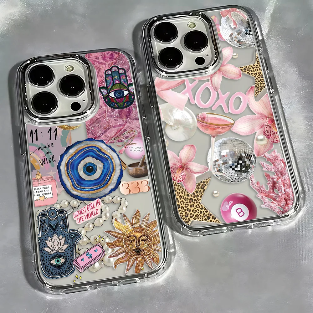 Фото Модный коллаж Y2K Design Чехол для телефона для iPhone 17 16e 16 15 14 13 12 11 mini Pro Max X XR XSMAX 8 7 Air Plus Прозрачный мягкий чехол №1