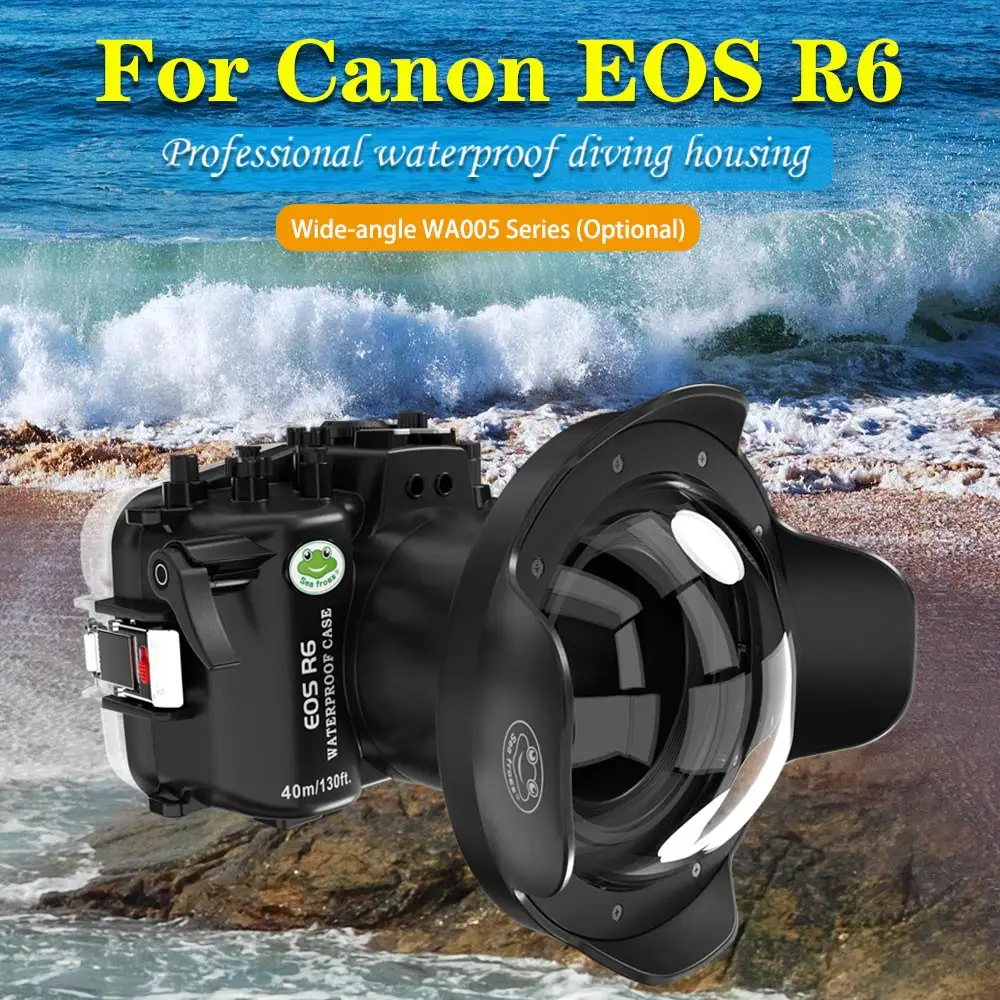 

Seafrogs Professional 40Meter Underwater Photography Quipments Diving Housing For Canon EOS R6 With Glass Dome Port Fisheye