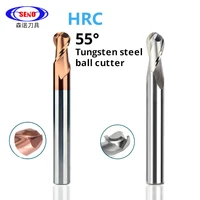 seno hrc55 ball nose end mills alloy coating milling cutter tungsten steel router bits cnc maching milling tools r0 5 to r10