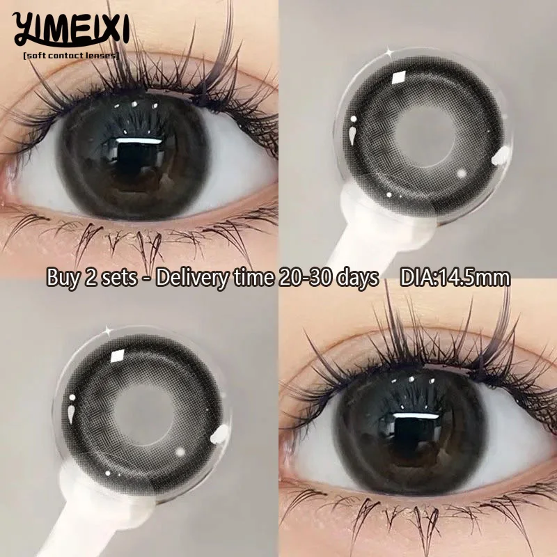 

YIMEIXI 2 шт. темные линзы корейский стиль цветные контактные линзы коррекция диоптрий с градусом от 0 до-8,00 высокое качество красота зрачок