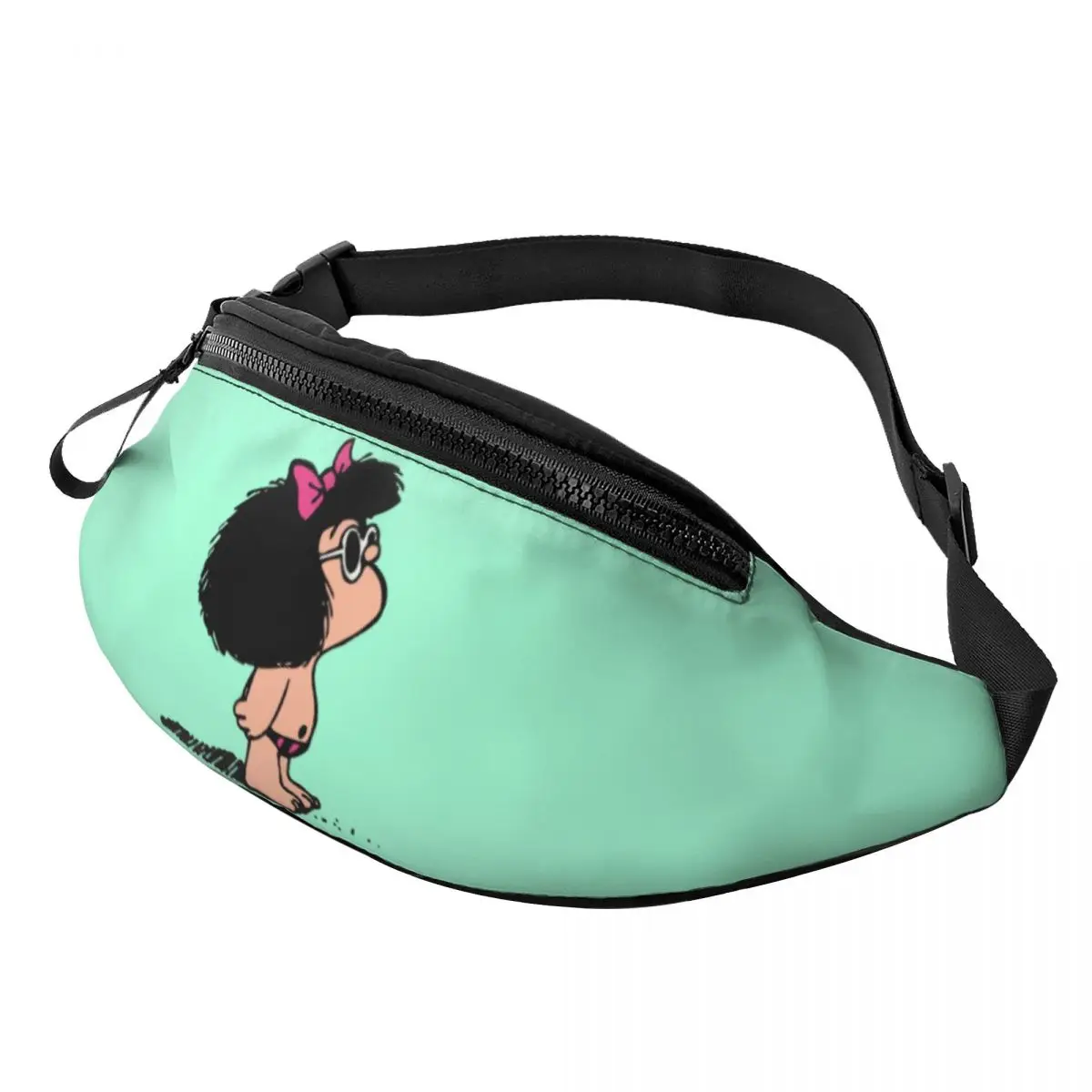 

Mafalda With Swimsuit Fanny Bag Custom Classic Argentina Cartoon Manga Crossbody Waist Pack Men Women Running Phone Money Pouch