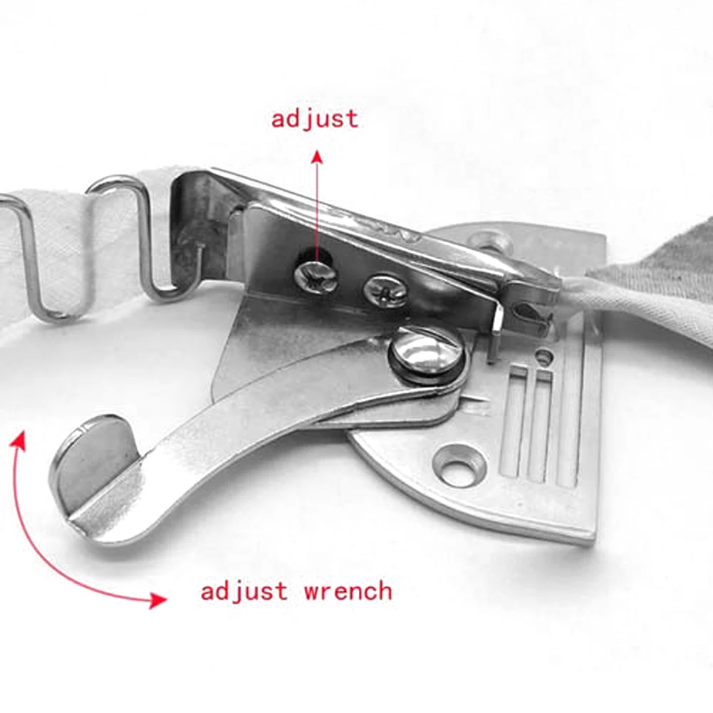 Adjustable Metal Steel Hemmer Bias Binder Sewing Acces Right Angle Curve Edge Overlock Folder Binding for Lockstitch Machine images - 6