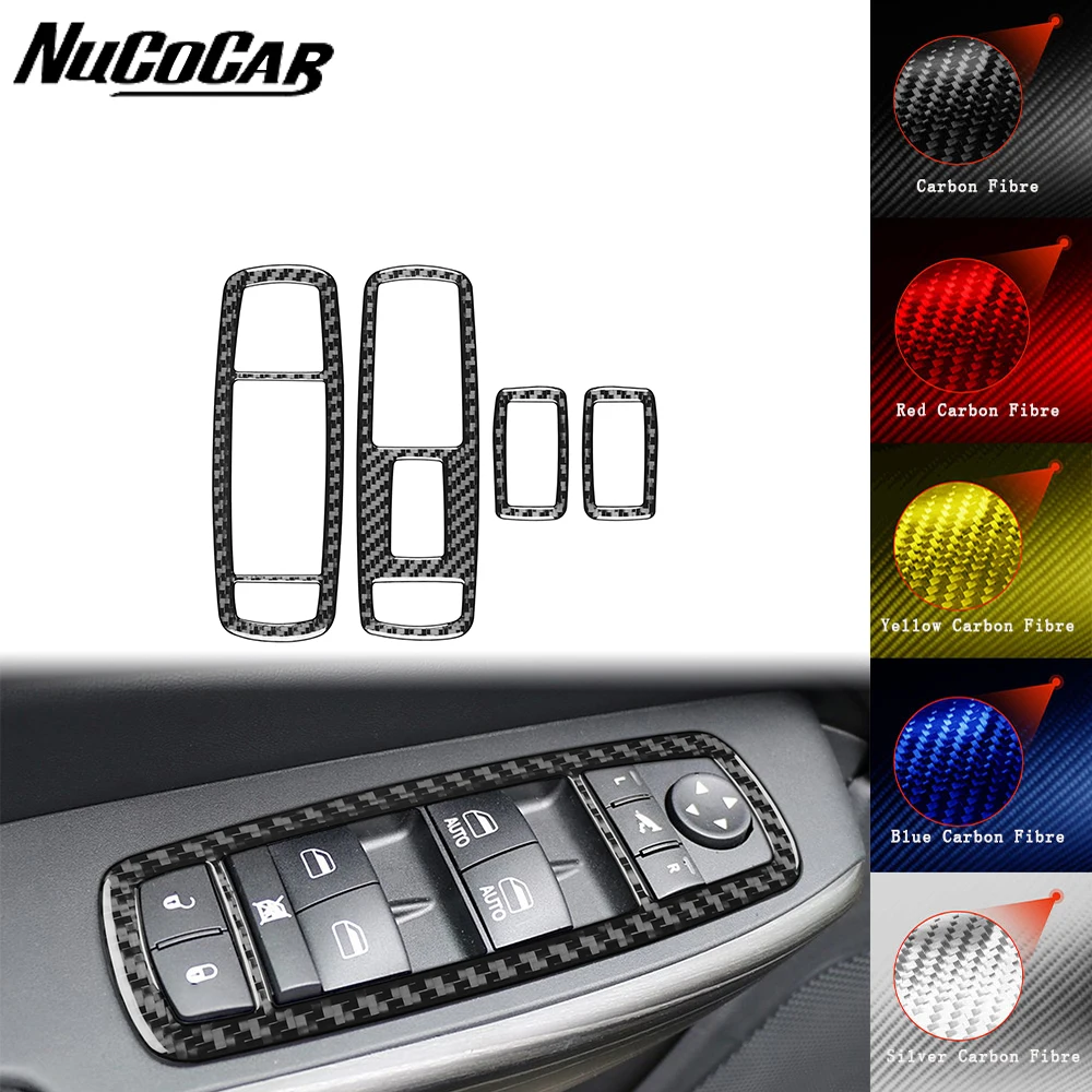 Для Jeep Cherokee 2014-2018 кнопки управления стеклоподъемником из углеродного волокна