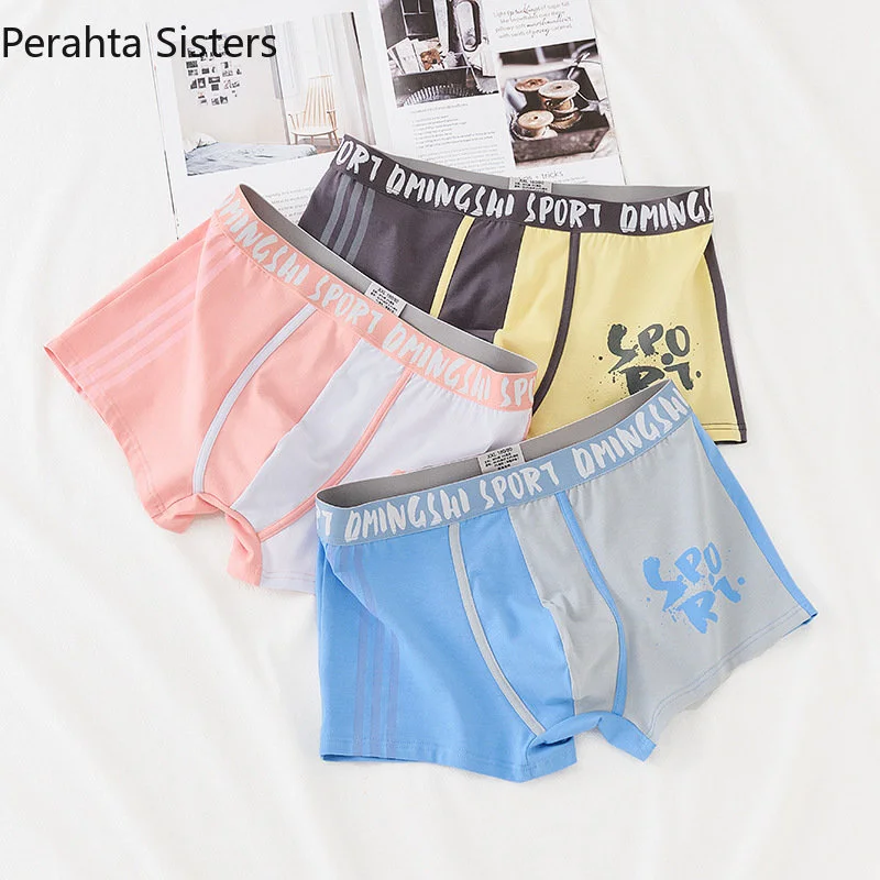 

Youth Man Underwear 3Pcs/Lot Boxers Men's Boxer Shorts Letter Printing Soft Cotton Underpants Male Panties Plus Size XL-5XL