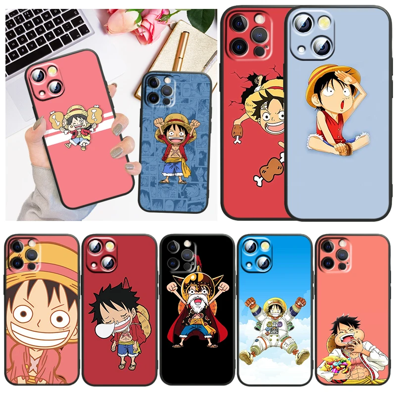 

Cartoon Anime One piece For Apple iPhone 13 12 Pro Max Mini 11 Pro XS Max X XR 6 7 8 Plus SE2020 Black Phone Case Funda Capa