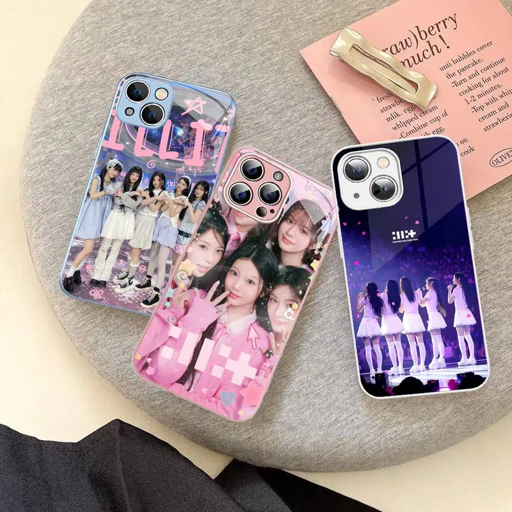 Фото Защитное стекло Kpop Group I-Illit для iPhone 14, 13, 12, 11 Pro, Mini, XS MAX, 14Plus, X, XS, XR. №3