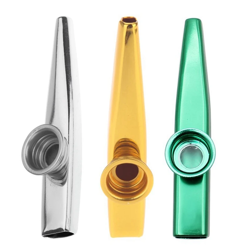 

Металлический сплав алюминия Kazoo с 5 шт. подарков для детей музыкальные влюбленные, золотой, зеленый и серебряный (3 комплекта)