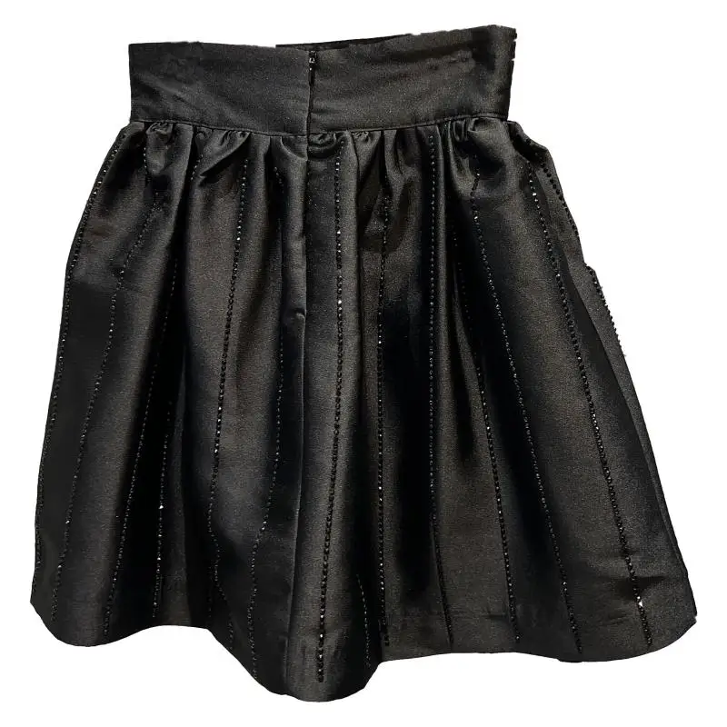 Новинка весенняя одежда 2022 тяжелые модные вертикальные Стразы короткая юбка