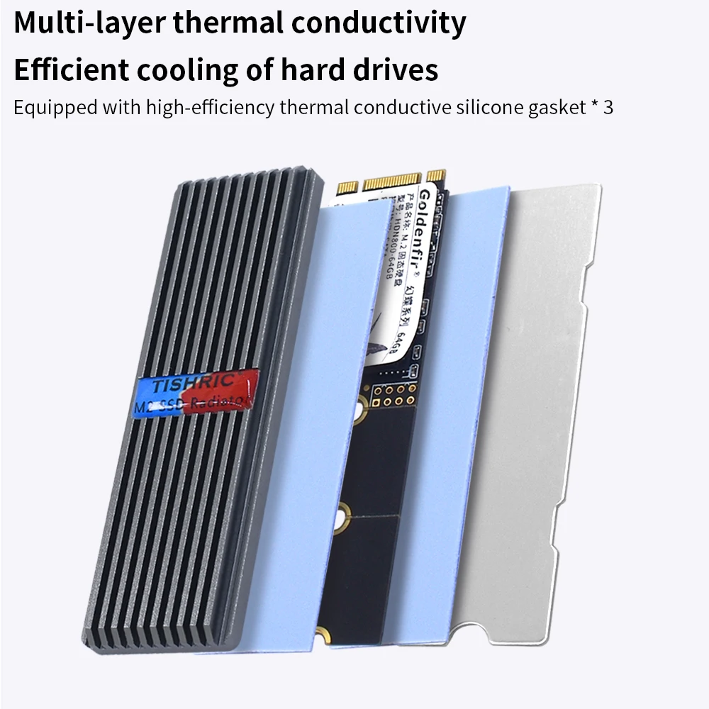 Радиатор TISHRIC M2 SSD радиатор теплоотвод Охлаждающий для NVME NGFF M.2 2280