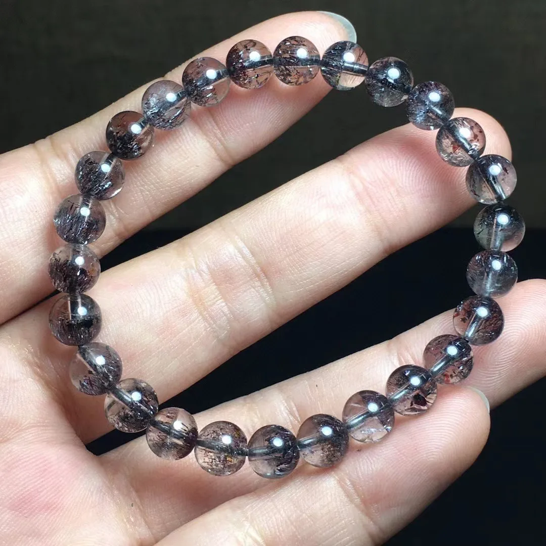 

7mm Natural Black Super Seven Melody Bracelet For Women Lady Man Love Luck Gift Crystal Quartz Beads Stone Strands Jewelry AAAAA