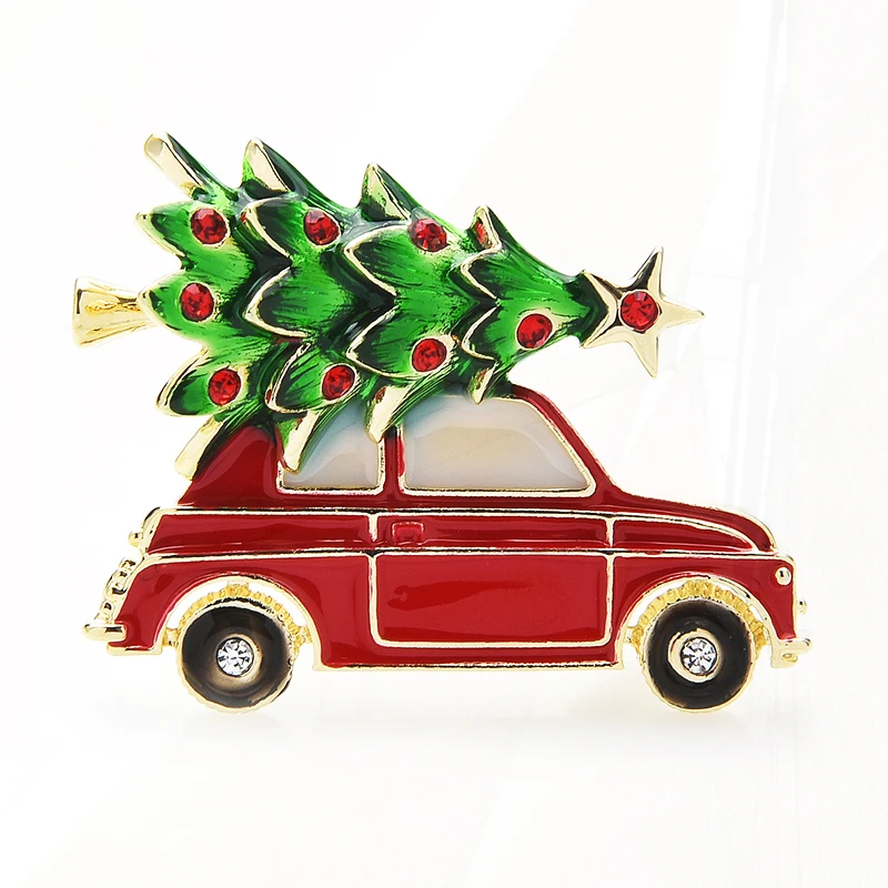 Женская эмалированная брошь в виде рождественской елки