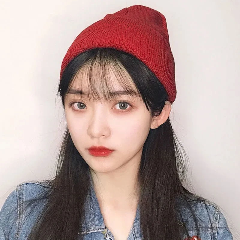 

Однотонная шапка унисекс, осенне-зимняя мягкая теплая вязаная шапка из смешанной шерсти, мужские и женские шапки, шапки, Лыжные шапки, женская шапка