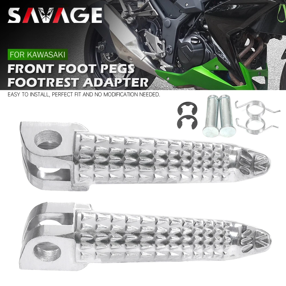 

For KAWASAKI Z250 Z300 Z650 Z900 VERSYS-X 300 VERSYS NINJA 250/R 650 Motorcycle Rider Front Foot Pegs Rest Footrest Adapters