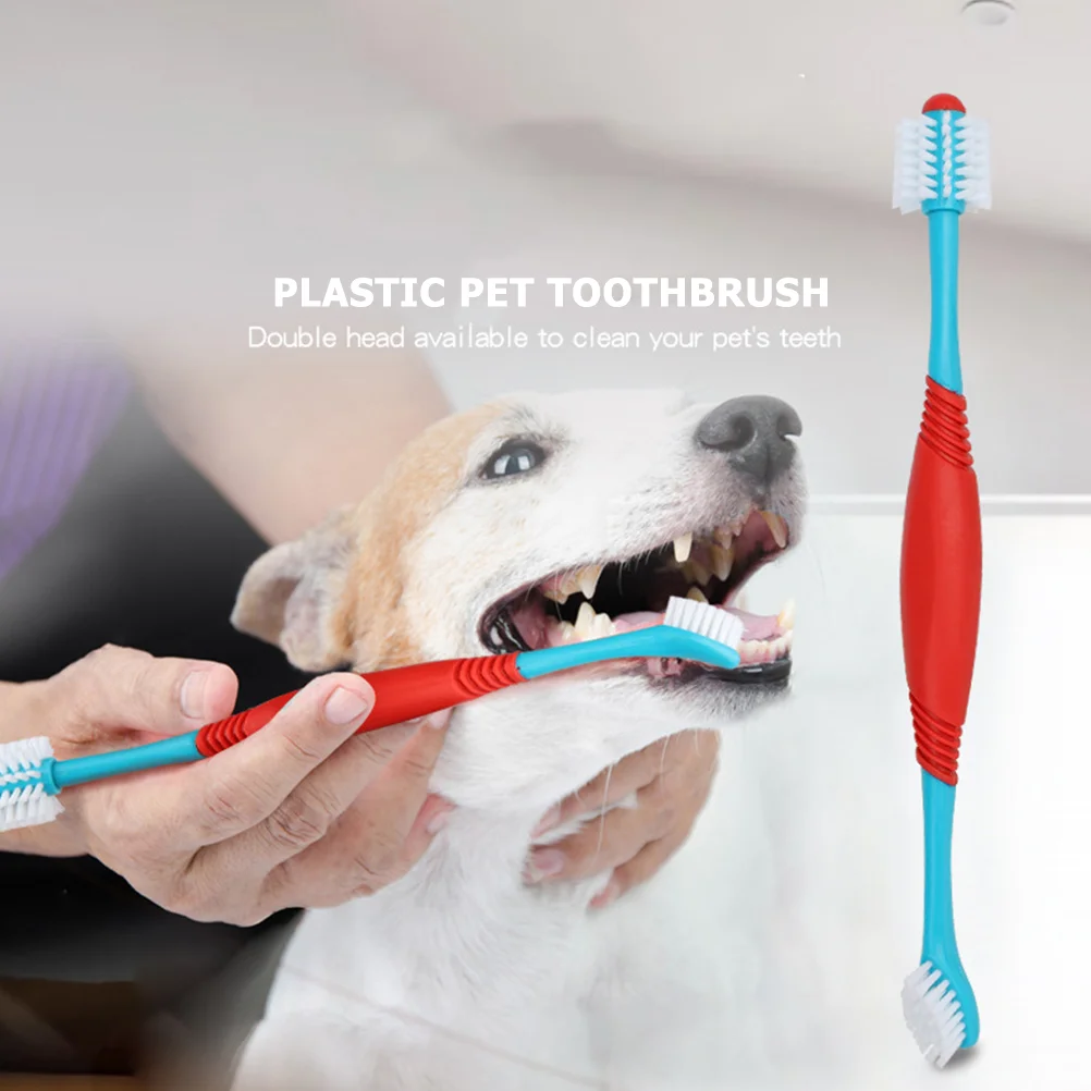

2Pcs Cat Toothbrush Dog Tooth Cleaning Brush Pet Toothbrush Double Head Toothbrush for Pets Kitten Puppy Home
