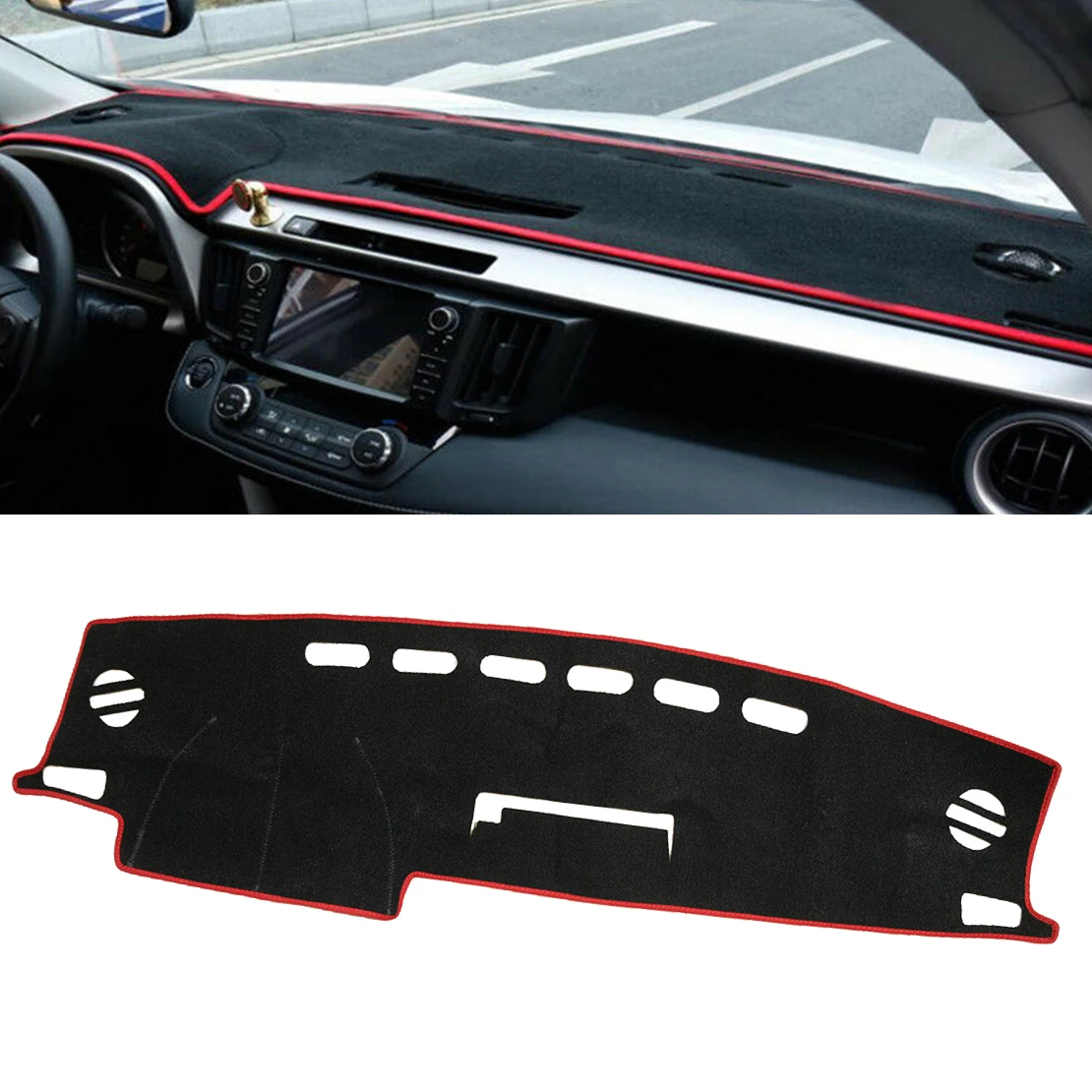 

Солнцезащитный козырек для приборной панели автомобиля, коврик, ковер, козырек, полиэстер, черный, подходит для Toyota RAV4 2013 2014 2015 2016 2017 2018 LHD