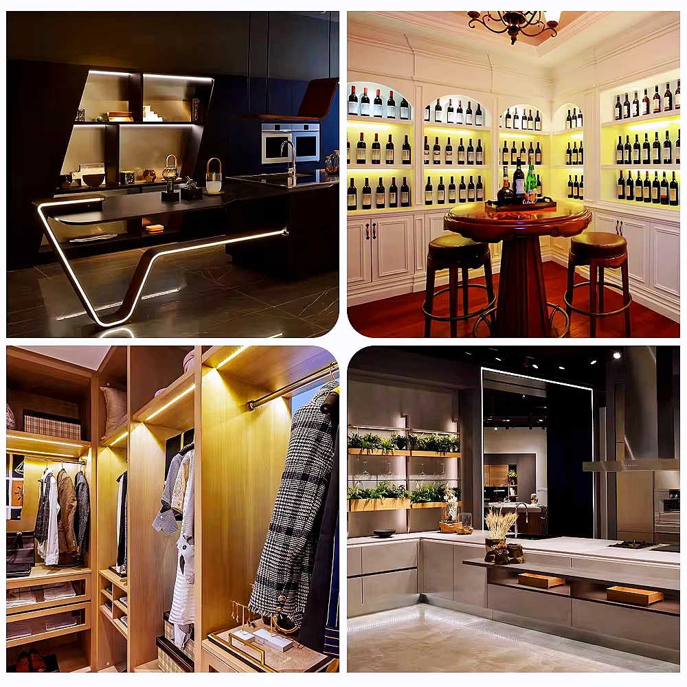 Ультратонкая алюминиевая Встроенная Скрытая подсветка для шкафа